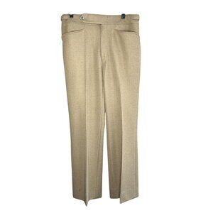 Men's Groovy 70s Roos Atkins Tan Double Knit Pants 34 Waist